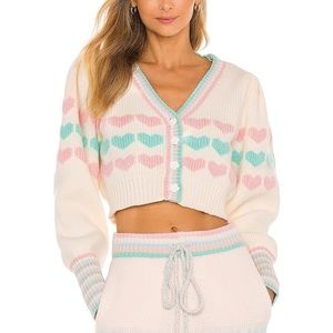 Love Shack Fancy Buena Cropped Cardigan in Fairy Forest